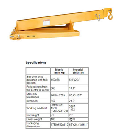 BOOM for Forklift AARDWOLF