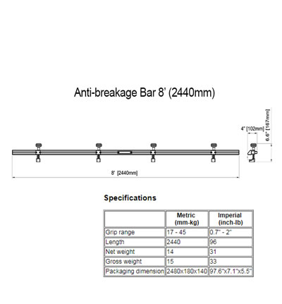 Anti-Breakage Bar 8â€™ AARDWOLF